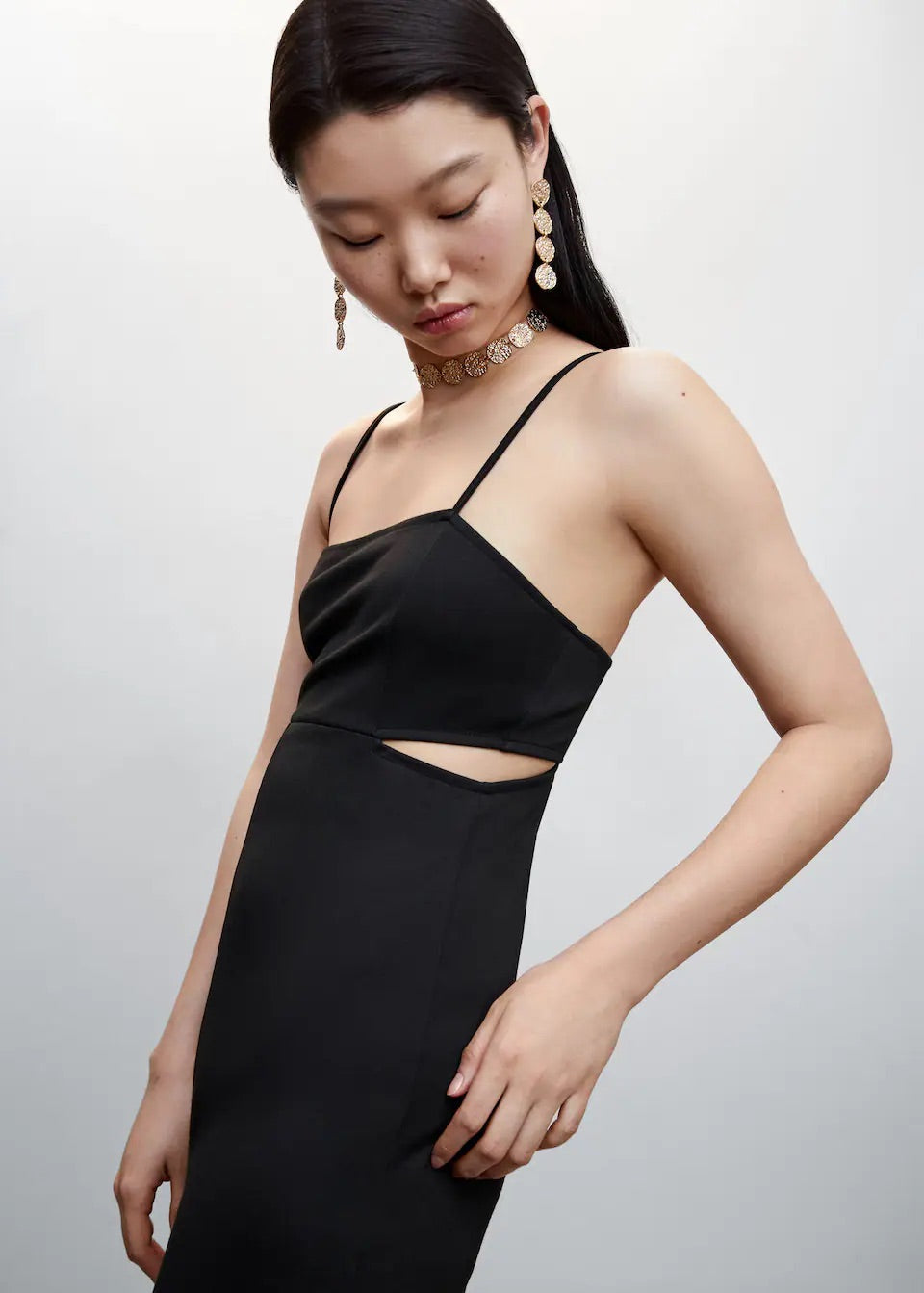 Long jumpsuit with cut-out