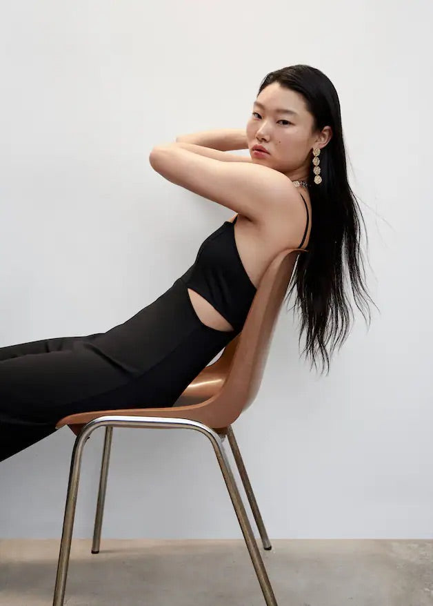 Long jumpsuit with cut-out