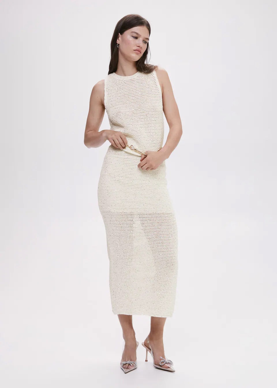 Openwork knitted skirt