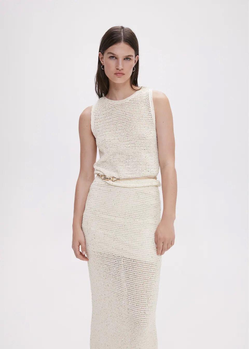 Openwork knitted skirt