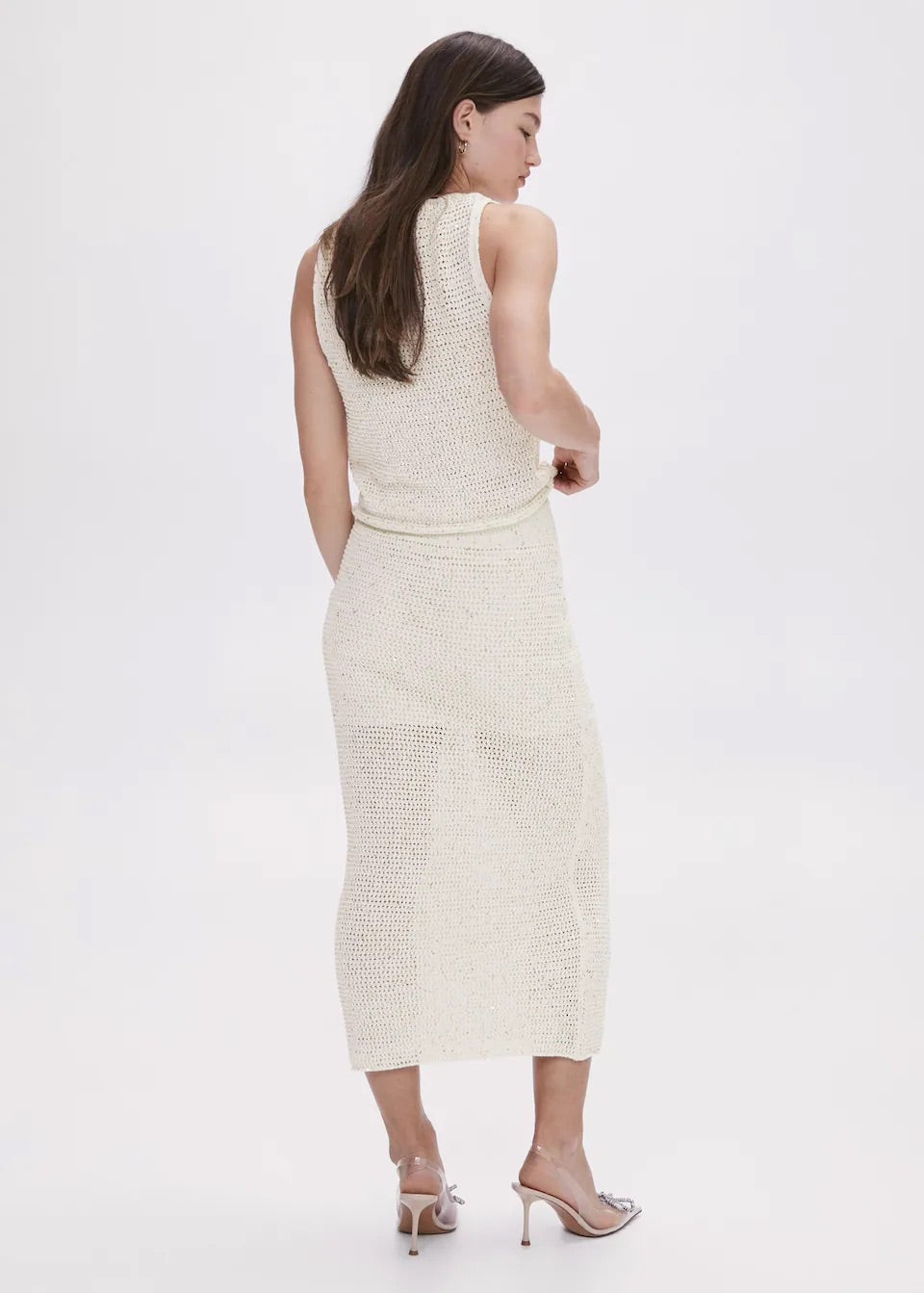 Openwork knitted skirt