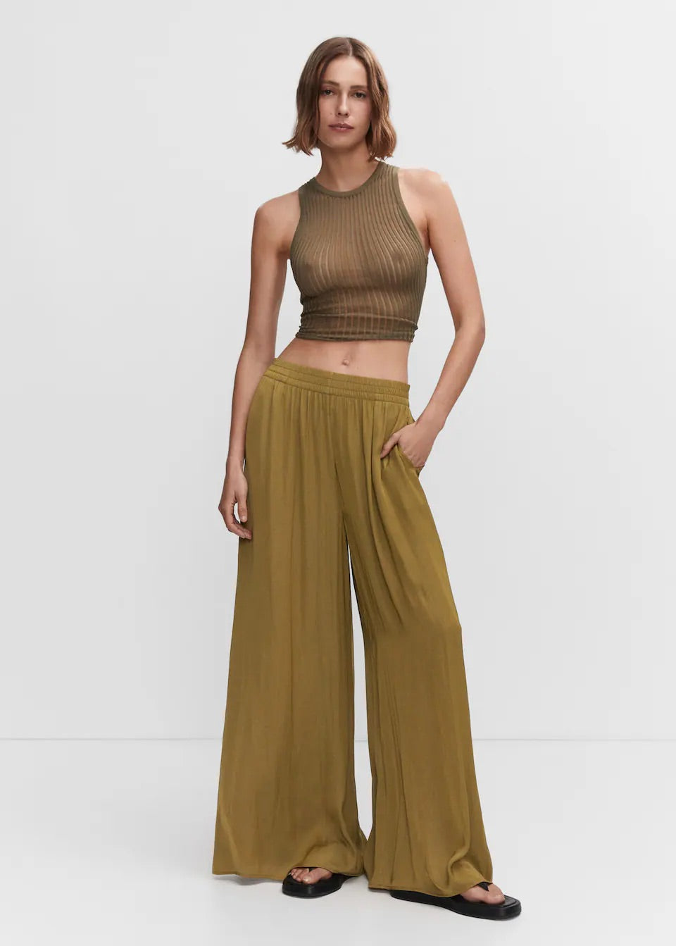 Low-rise palazzo trousers