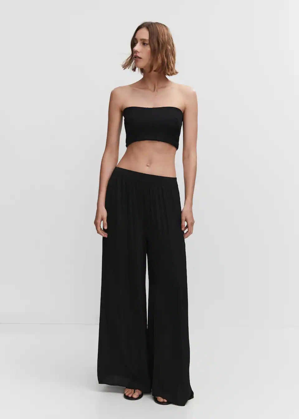 Low-rise palazzo trousers