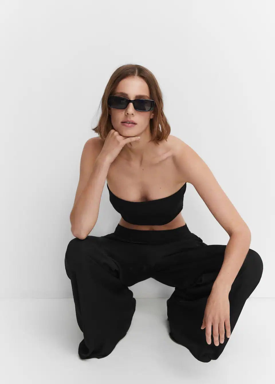 Low-rise palazzo trousers