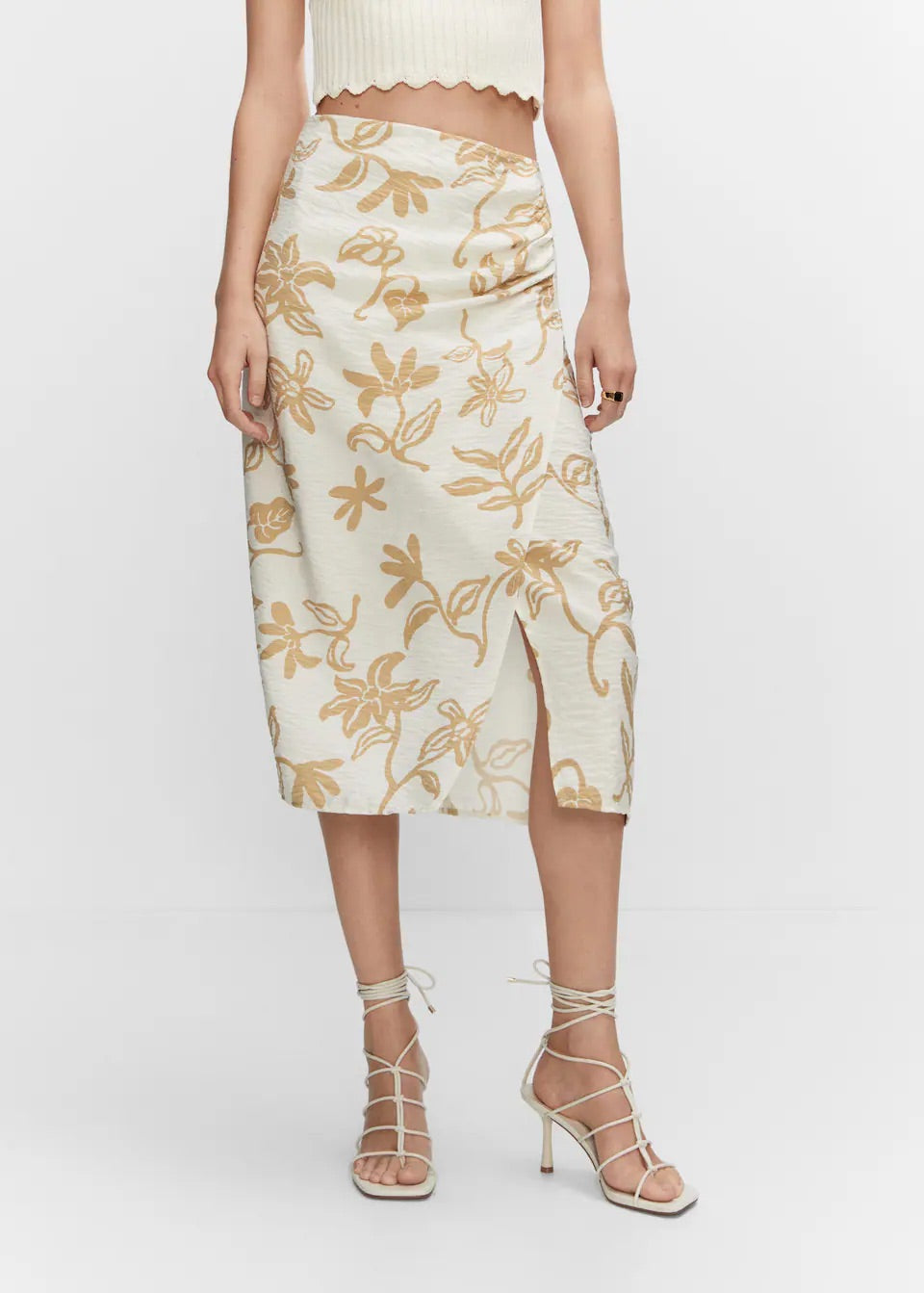 Floral textured skirt