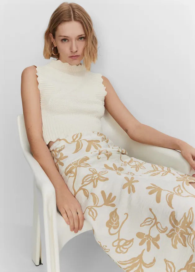 Floral textured skirt