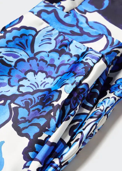 Floral satin trousers