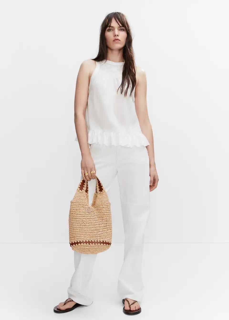 Flared embroidered top