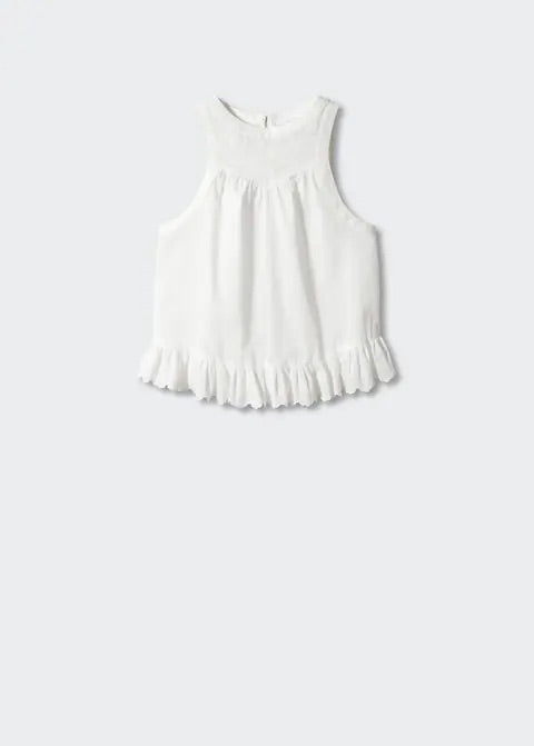 Flared embroidered top