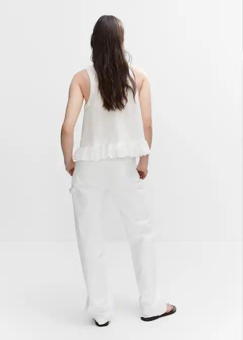 Flared embroidered top
