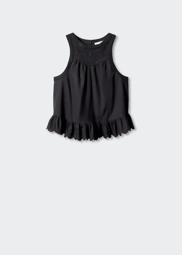 Flared embroidered top