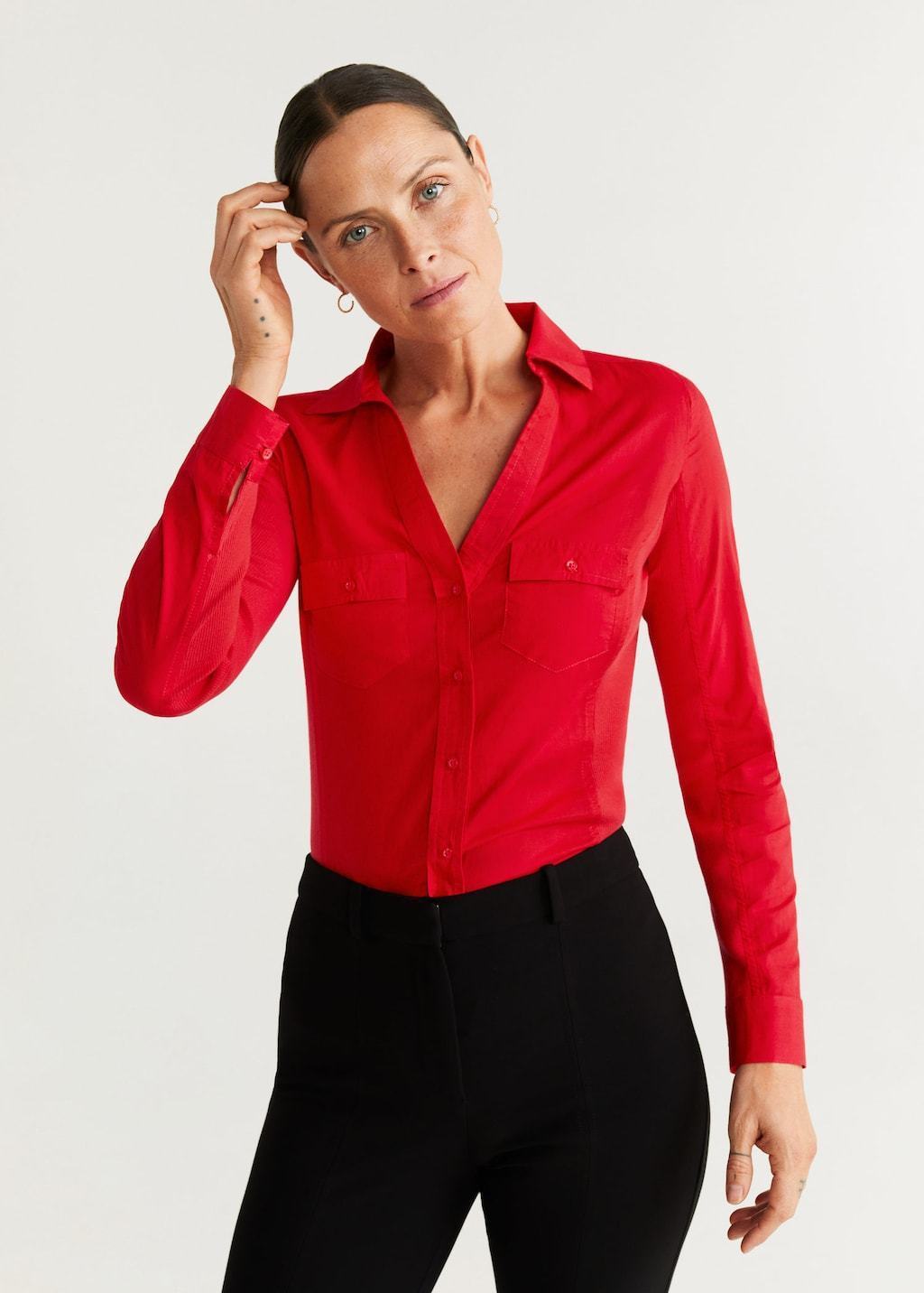 Chest-pocket cotton shirt