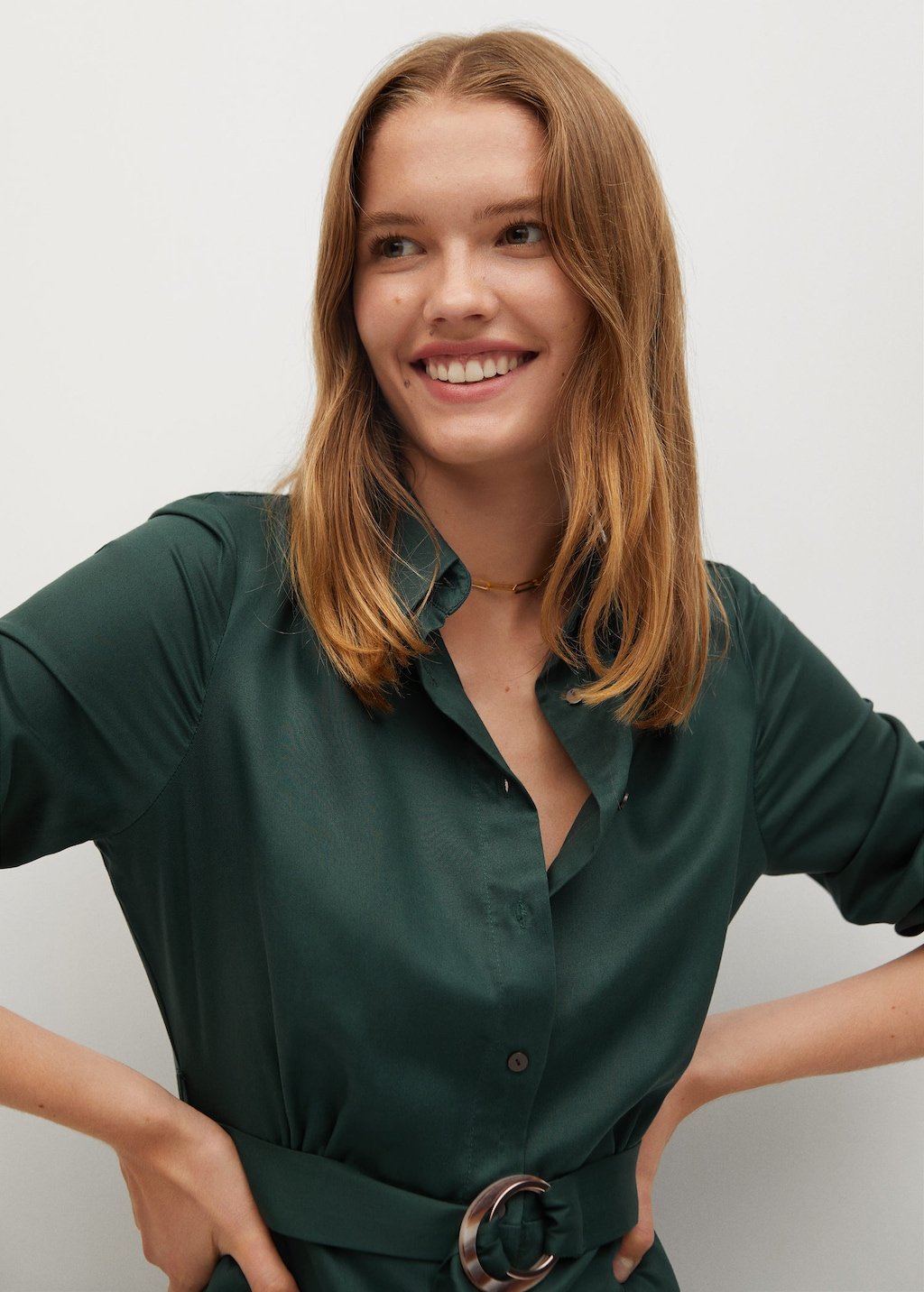Belt shirt dress