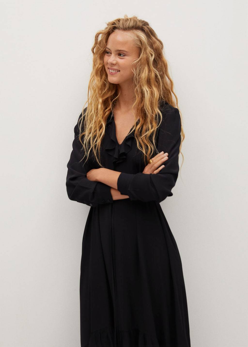 Ruffled midi dress