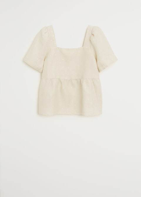 Textured linen blouse