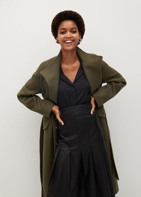 Belted wool coat
