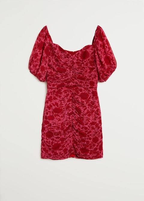 Ruched floral dress
