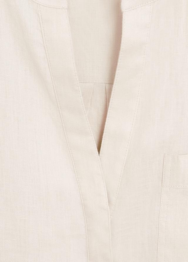 Mao collar linen shirt