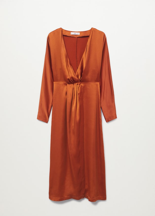 Pleated satin dress