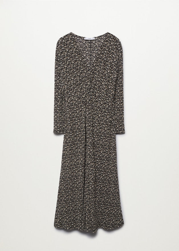 Printed textured dress