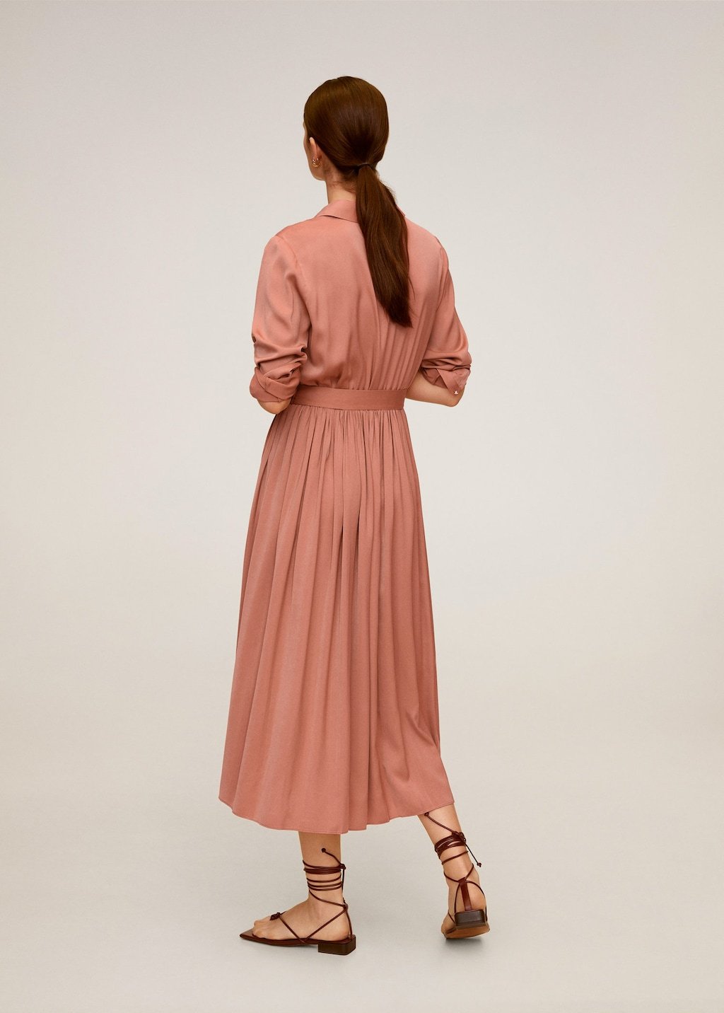 Satin shirt dress