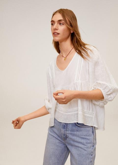 Embroidered cotton blouse