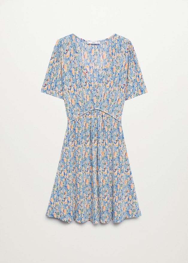 Printed pleated dress
