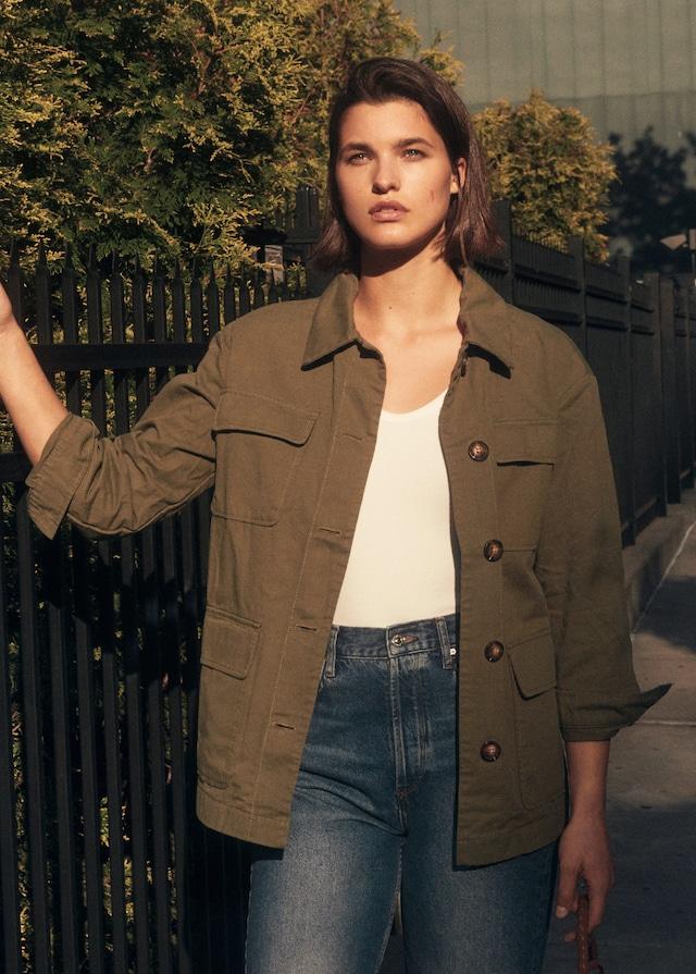 Multi-pocket cotton jacket