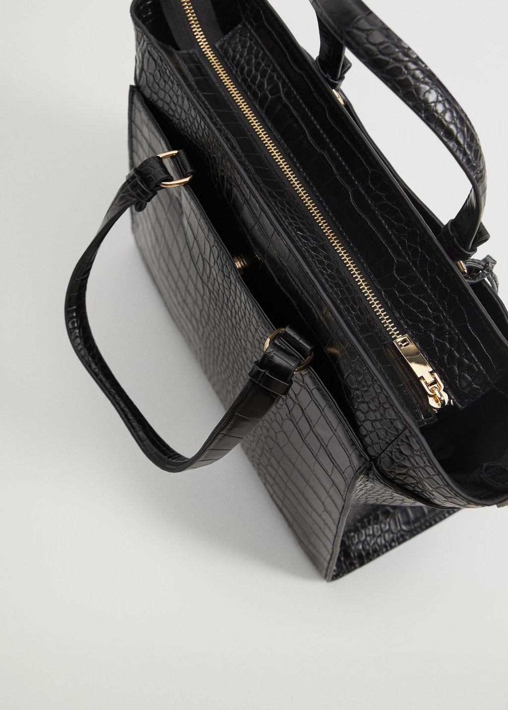 Croc-effect shopper bag