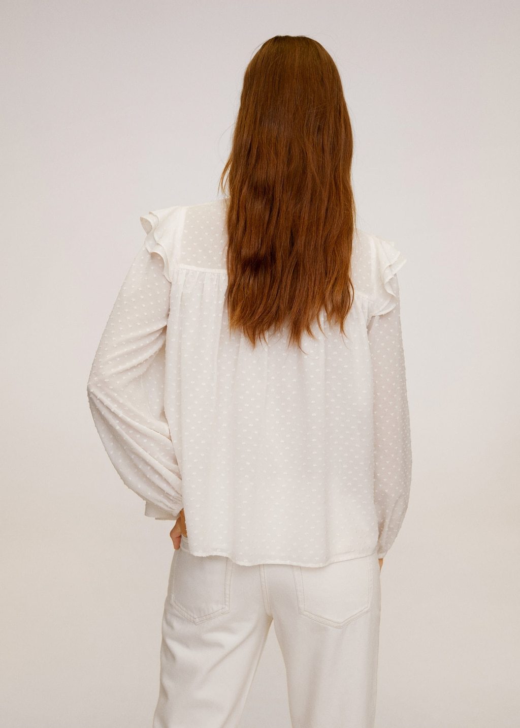 Ruffled embroidered blouse