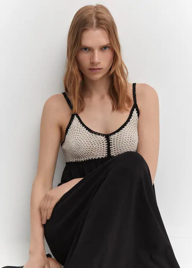 Crochet panel dress