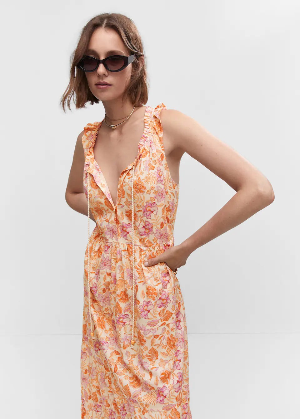 Cord floral dress
