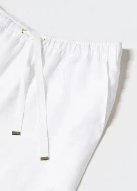 Bow linen trousers