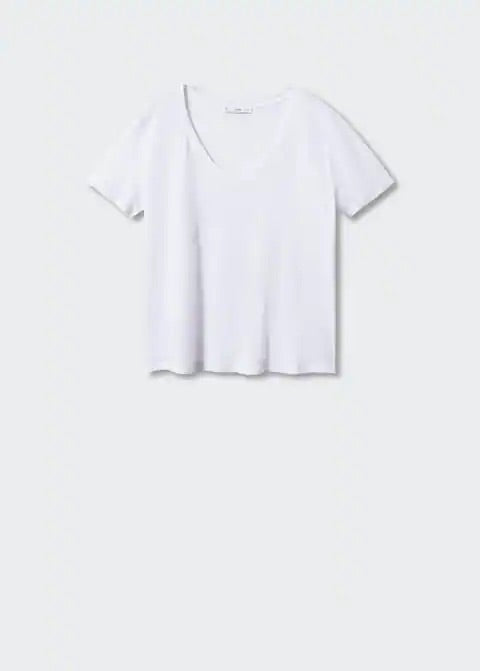V-neck linen t-shirt