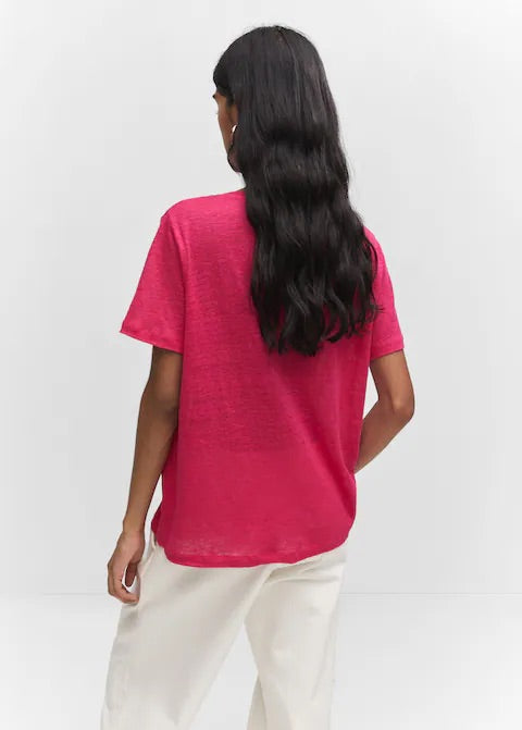 V-neck linen t-shirt