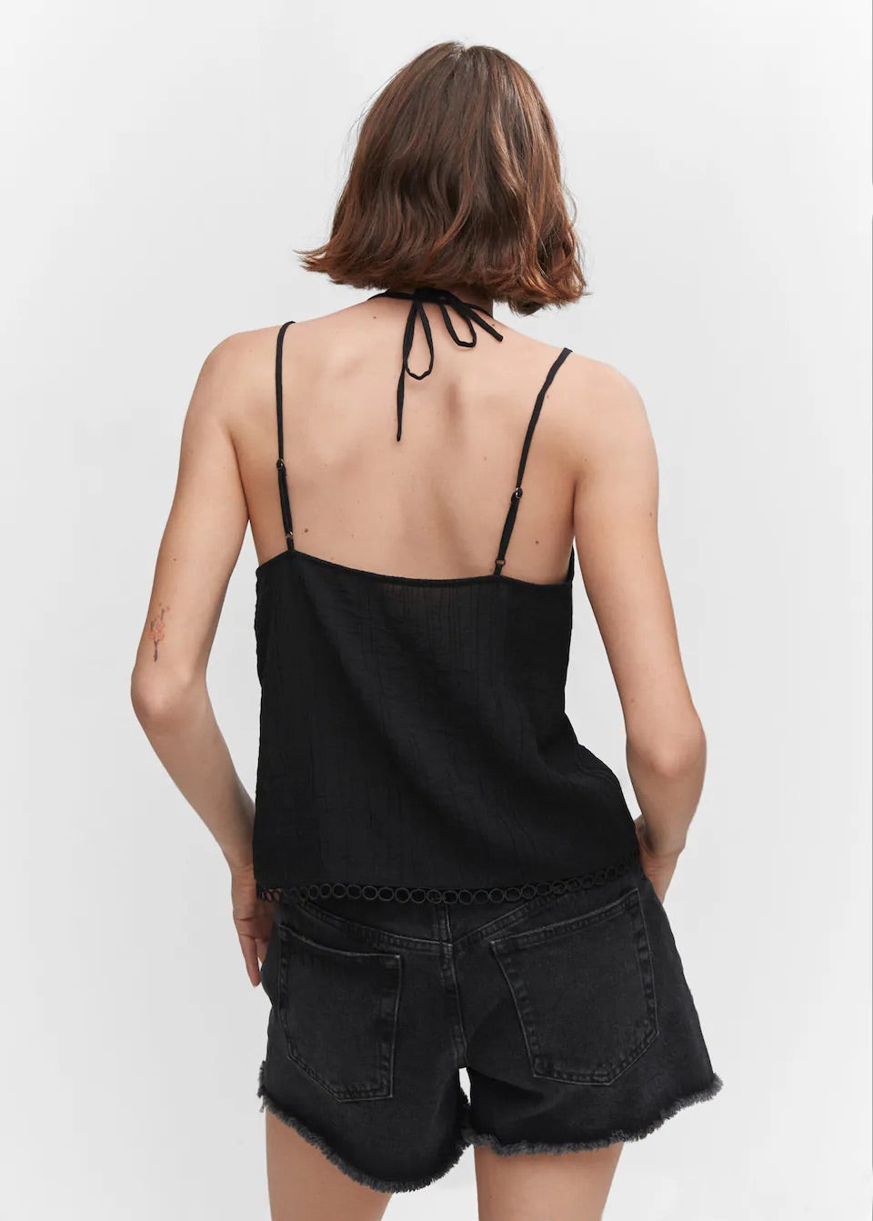 Openwork top with double straps