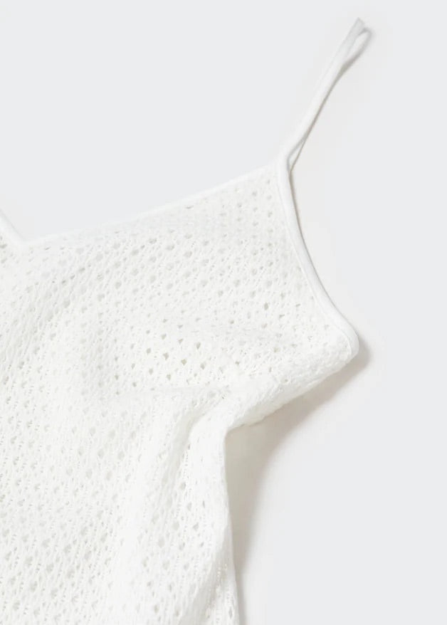 Long openwork knitted dress