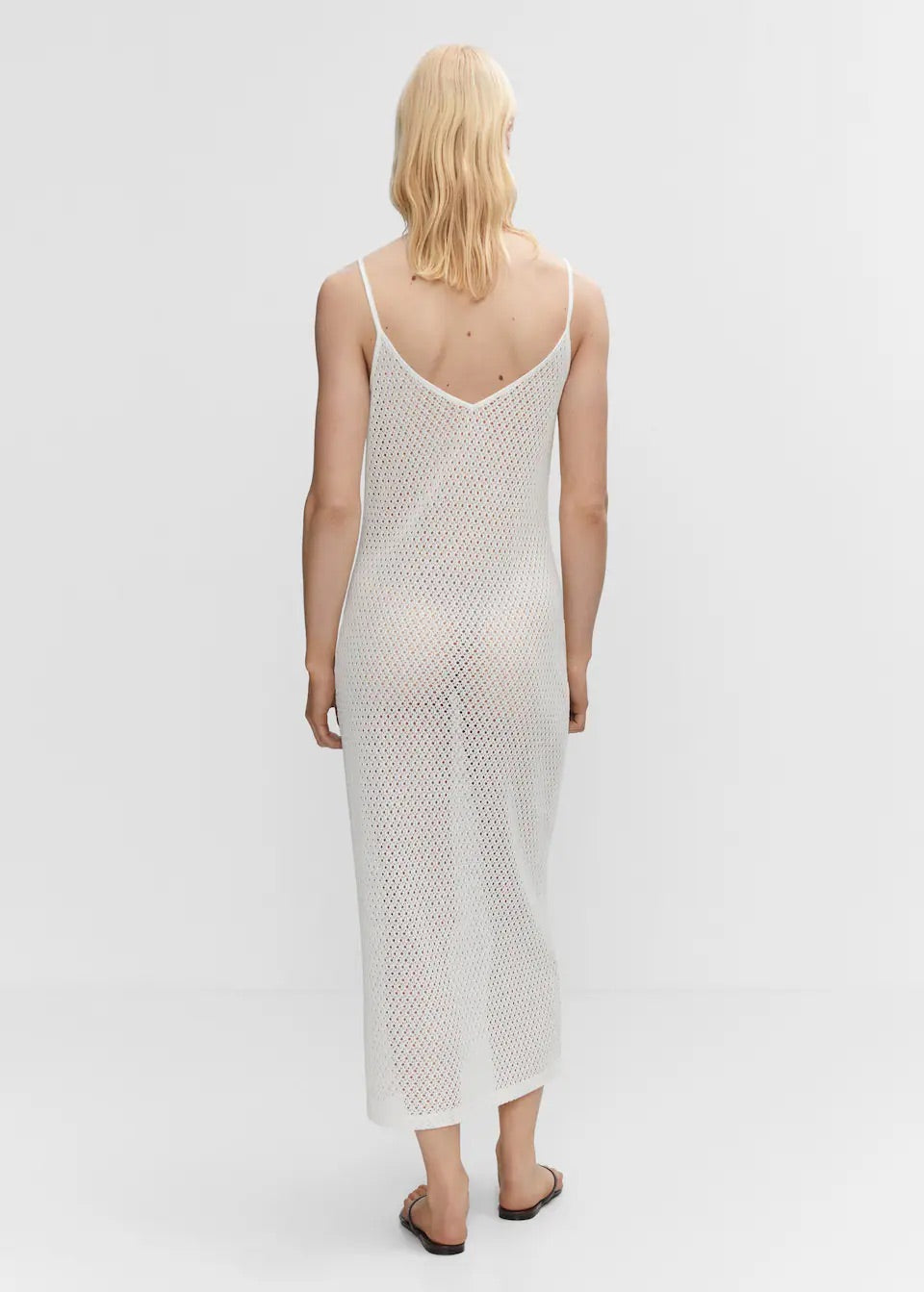 Long openwork knitted dress