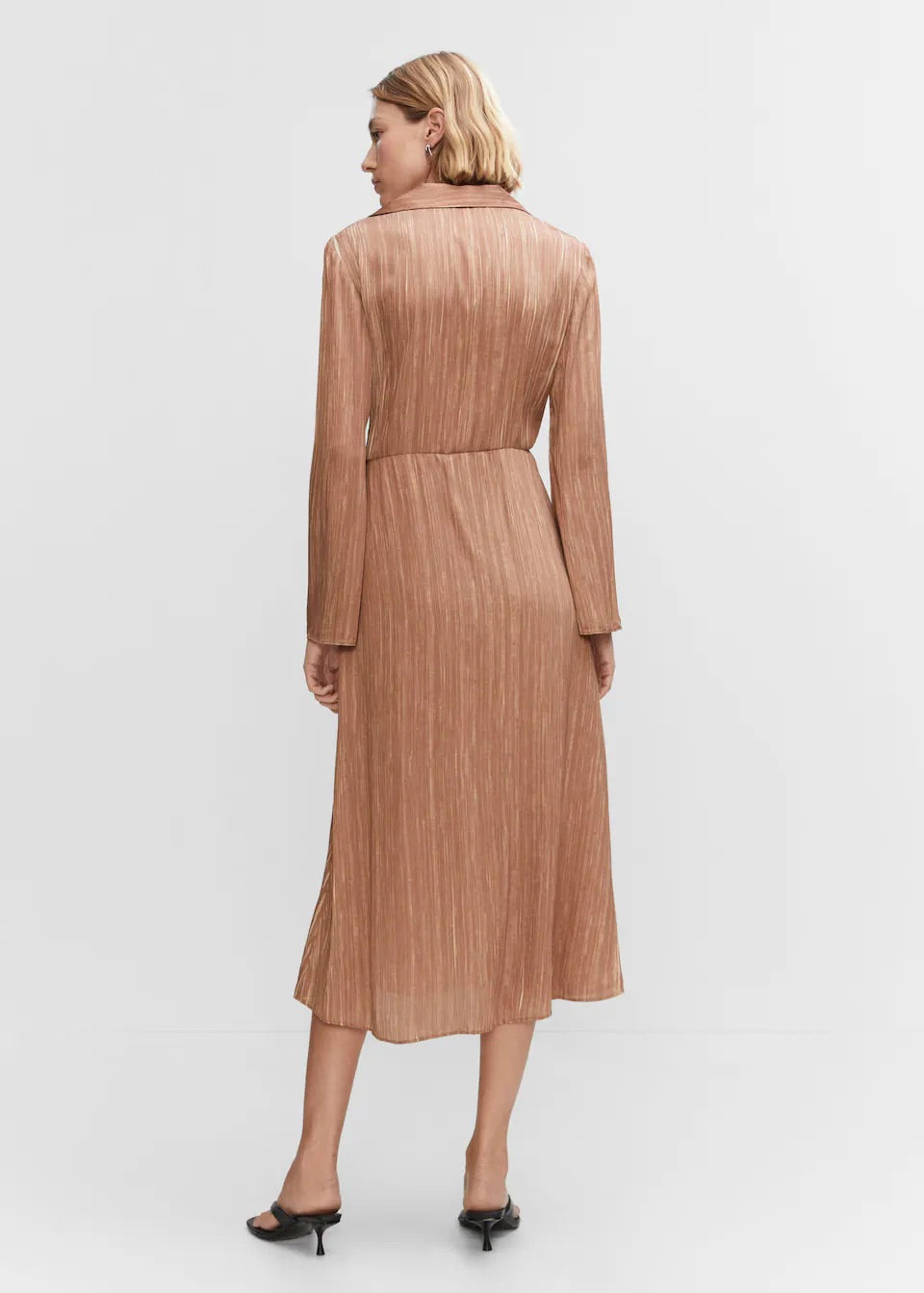 Satin shirt dress