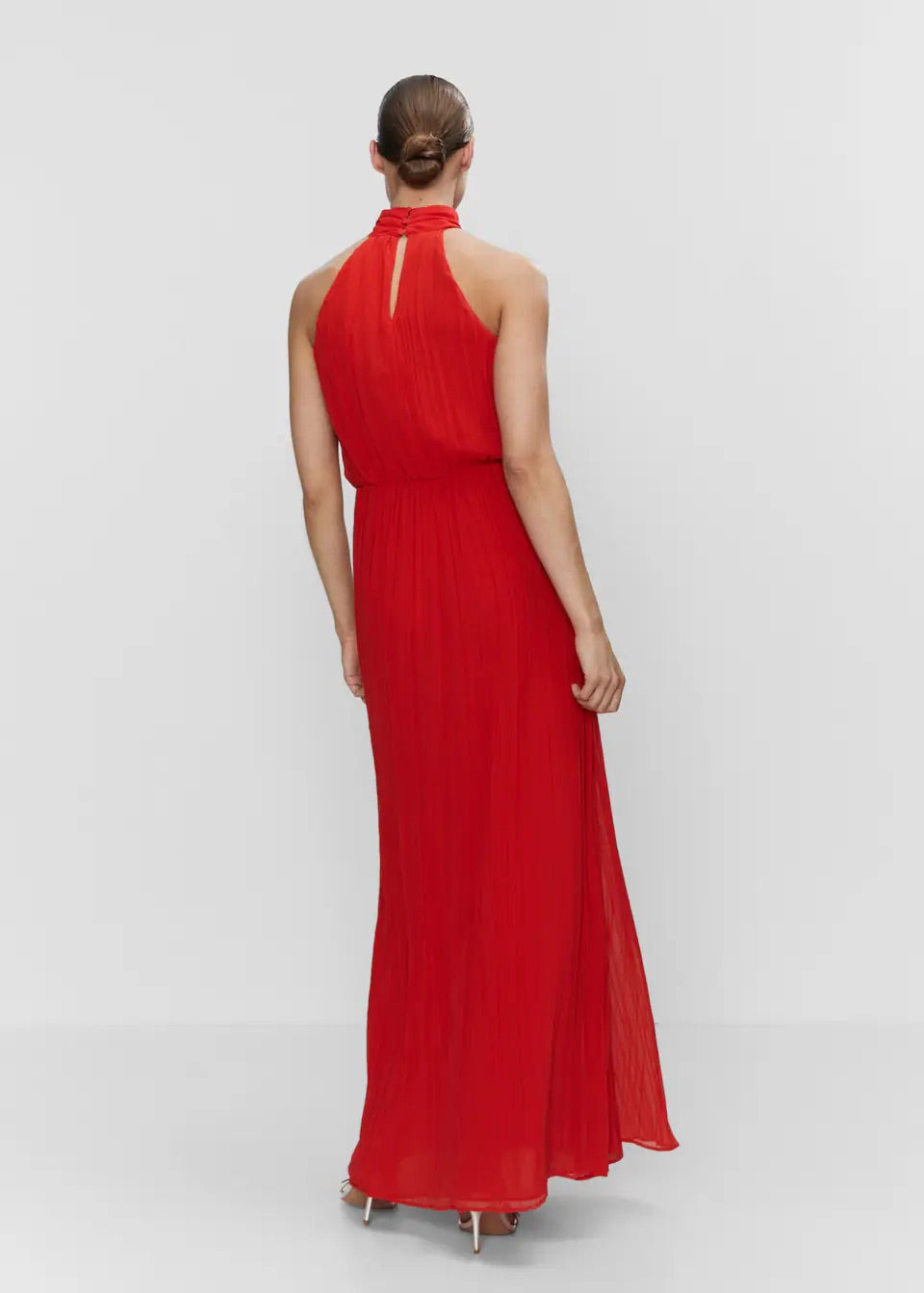 Pleated halter neck dress
