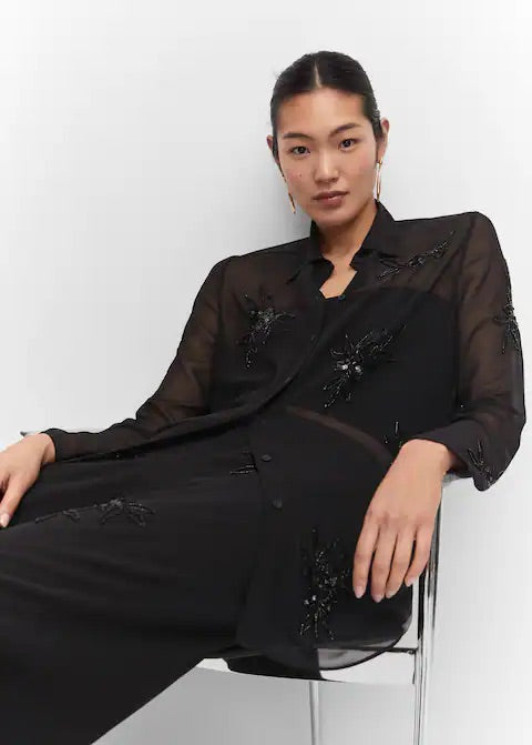Shirt with bead detail