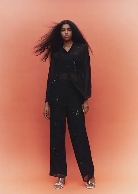 Shirt with bead detail