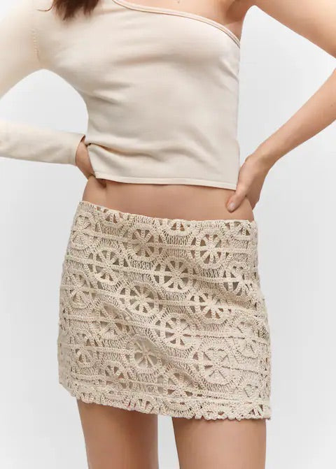 Crochet mini skirt