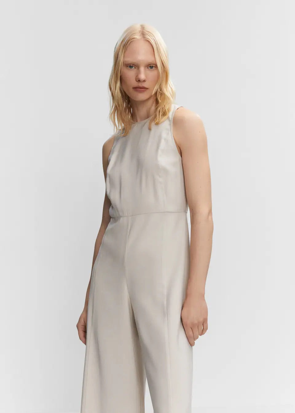 Cropped jumpsuit with straps