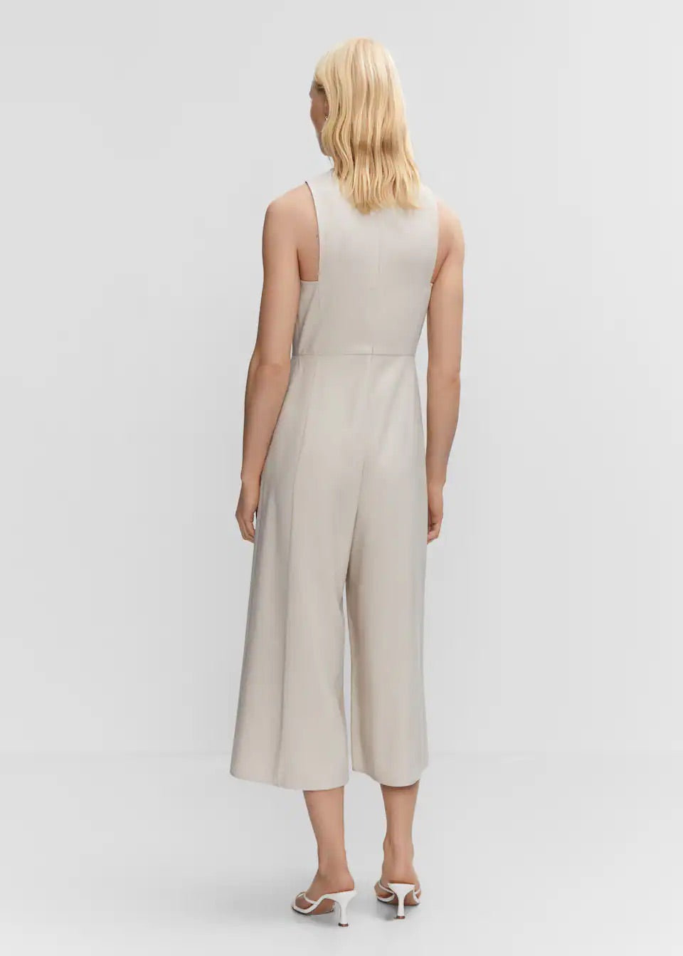 Cropped jumpsuit with straps