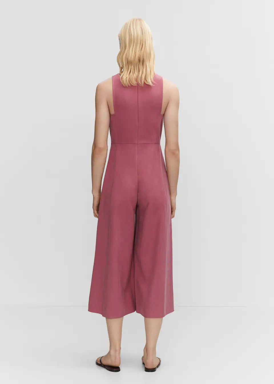 Cropped jumpsuit with straps