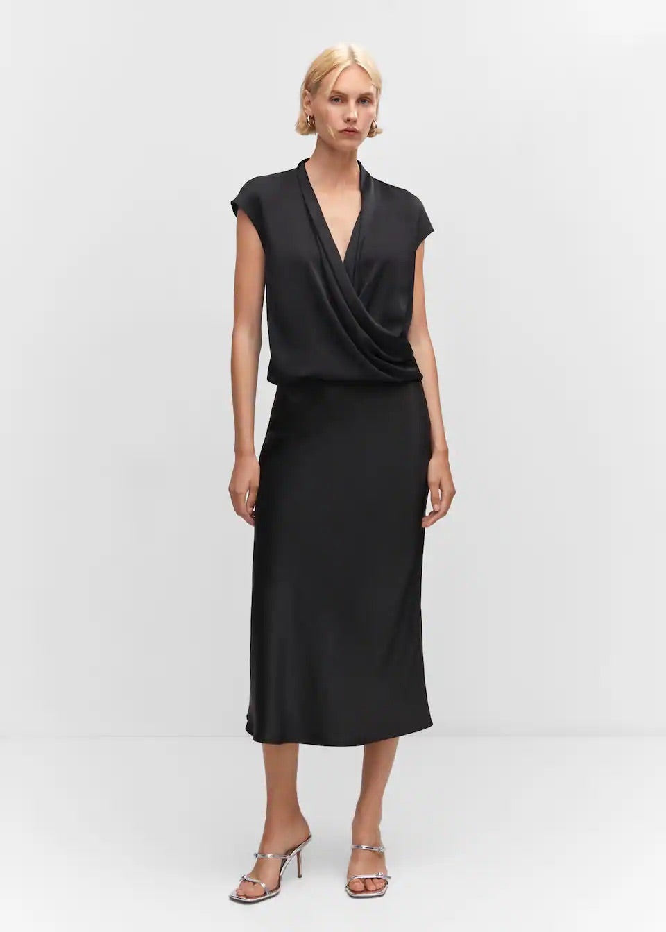 Sleeveless crossover blouse