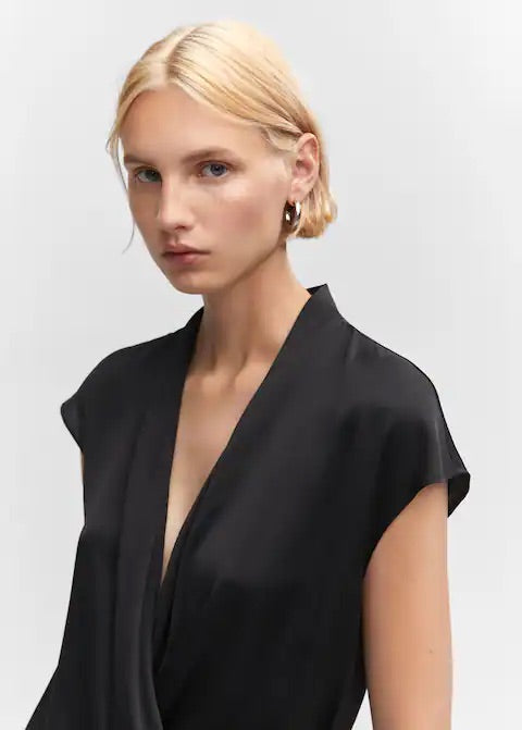Sleeveless crossover blouse