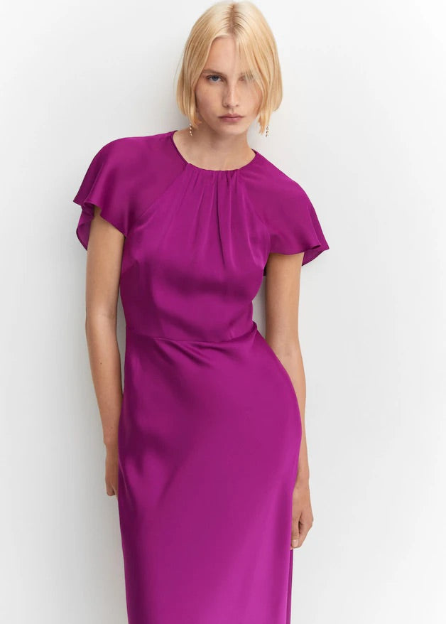 Back detail satin dress
