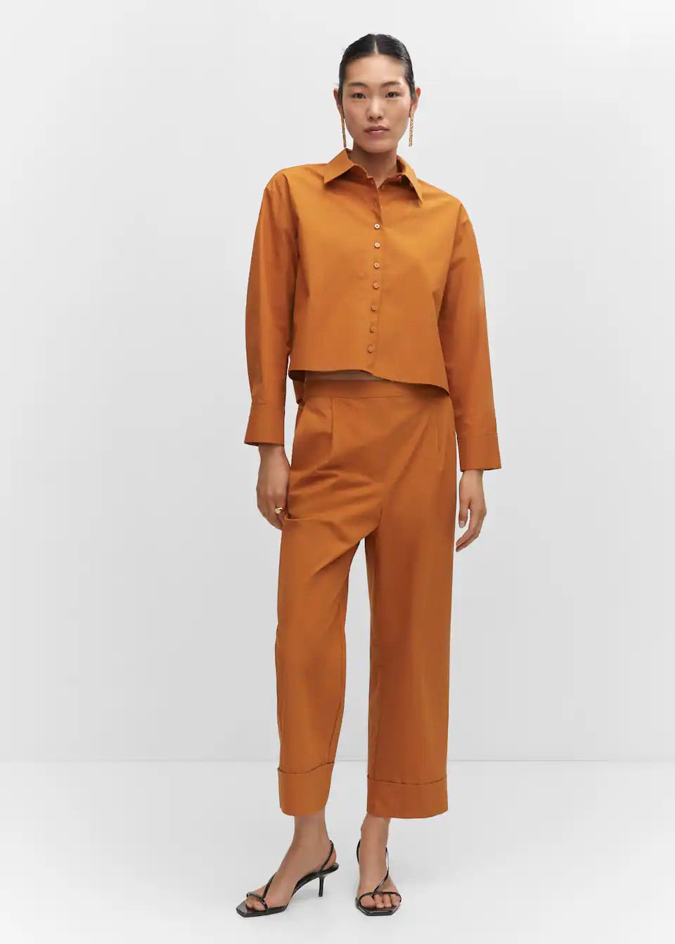 Pleated culottes trousers